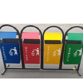 УРНА МЕТАЛЛИЧЕСКАЯ 4-Х СЕКЦИОННАЯ - eurocontainer.com.ua - 1